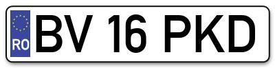 Placuta inmatriculare numar auto  BV-16-PKD, BV 16 PKD, BV16PKD