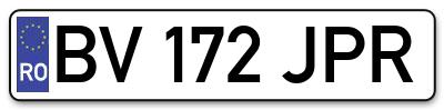 Placuta inmatriculare numar auto  BV-172-JPR, BV 172 JPR, BV172JPR