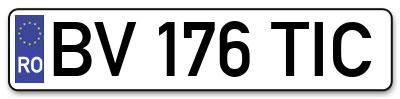 Placuta inmatriculare numar auto  BV-176-TIC, BV 176 TIC, BV176TIC