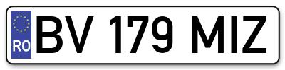 Placuta inmatriculare numar auto  BV-179-MIZ, BV 179 MIZ, BV179MIZ