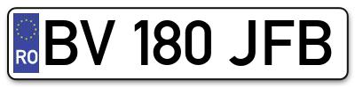 Placuta inmatriculare numar auto  BV-180-JFB, BV 180 JFB, BV180JFB