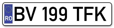 Placuta inmatriculare numar auto  BV-199-TFK, BV 199 TFK, BV199TFK