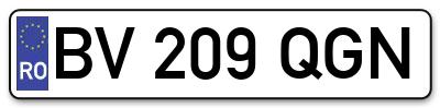 Placuta inmatriculare numar auto  BV-209-QGN, BV 209 QGN, BV209QGN