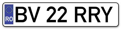 Placuta inmatriculare numar auto  BV-22-RRY, BV 22 RRY, BV22RRY