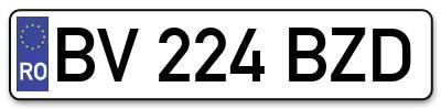 Placuta inmatriculare numar auto  BV-224-BZD, BV 224 BZD, BV224BZD
