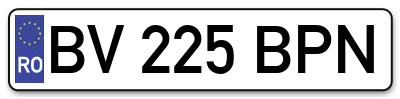 Placuta inmatriculare numar auto  BV-225-BPN, BV 225 BPN, BV225BPN