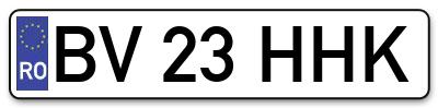 Placuta inmatriculare numar auto  BV-23-HHK, BV 23 HHK, BV23HHK