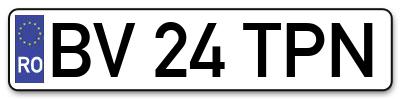 Placuta inmatriculare numar auto  BV-24-TPN, BV 24 TPN, BV24TPN