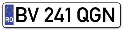 Placuta inmatriculare numar auto  BV-241-QGN, BV 241 QGN, BV241QGN