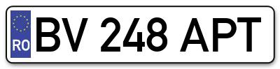 Placuta inmatriculare numar auto  BV-248-APT, BV 248 APT, BV248APT