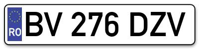 Placuta inmatriculare numar auto  BV-276-DZV, BV 276 DZV, BV276DZV