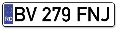 Placuta inmatriculare numar auto  BV-279-FNJ, BV 279 FNJ, BV279FNJ