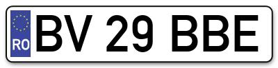 Placuta inmatriculare numar auto  BV-29-BBE, BV 29 BBE, BV29BBE
