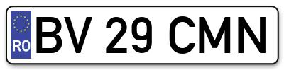 Placuta inmatriculare numar auto  BV-29-CMN, BV 29 CMN, BV29CMN