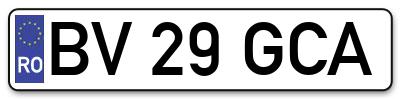Placuta inmatriculare numar auto  BV-29-GCA, BV 29 GCA, BV29GCA
