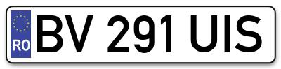 Placuta inmatriculare numar auto  BV-291-UIS, BV 291 UIS, BV291UIS
