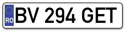 Placuta inmatriculare numar auto  BV-294-GET, BV 294 GET, BV294GET