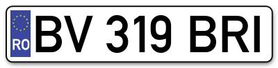 Placuta inmatriculare numar auto  BV-319-BRI, BV 319 BRI, BV319BRI