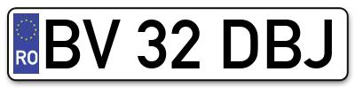 Placuta inmatriculare numar auto  BV-32-DBJ, BV 32 DBJ, BV32DBJ
