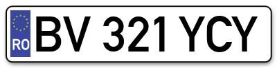 Placuta inmatriculare numar auto  BV-321-YCY, BV 321 YCY, BV321YCY