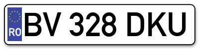 Placuta inmatriculare numar auto  BV-328-DKU, BV 328 DKU, BV328DKU