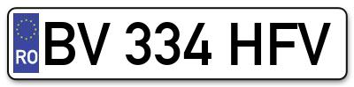 Placuta inmatriculare numar auto  BV-334-HFV, BV 334 HFV, BV334HFV