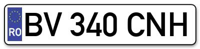 Placuta inmatriculare numar auto  BV-340-CNH, BV 340 CNH, BV340CNH