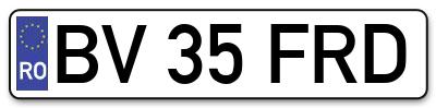 Placuta inmatriculare numar auto  BV-35-FRD, BV 35 FRD, BV35FRD