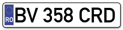 Placuta inmatriculare numar auto  BV-358-CRD, BV 358 CRD, BV358CRD