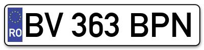 Placuta inmatriculare numar auto  BV-363-BPN, BV 363 BPN, BV363BPN