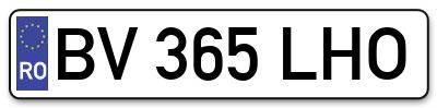 Placuta inmatriculare numar auto  BV-365-LHO, BV 365 LHO, BV365LHO