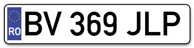 Placuta inmatriculare numar auto  BV-369-JLP, BV 369 JLP, BV369JLP
