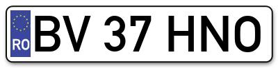 Placuta inmatriculare numar auto  BV-37-HNO, BV 37 HNO, BV37HNO