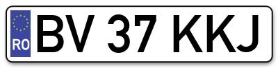 Placuta inmatriculare numar auto  BV-37-KKJ, BV 37 KKJ, BV37KKJ