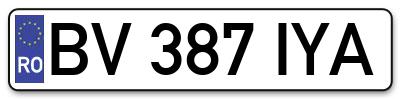 Placuta inmatriculare numar auto  BV-387-IYA, BV 387 IYA, BV387IYA