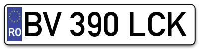Placuta inmatriculare numar auto  BV-390-LCK, BV 390 LCK, BV390LCK