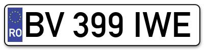 Placuta inmatriculare numar auto  BV-399-IWE, BV 399 IWE, BV399IWE