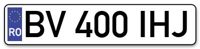 Placuta inmatriculare numar auto  BV-400-IHJ, BV 400 IHJ, BV400IHJ