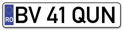 Placuta inmatriculare numar auto  BV-41-QUN, BV 41 QUN, BV41QUN