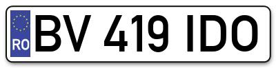 Placuta inmatriculare numar auto  BV-419-IDO, BV 419 IDO, BV419IDO