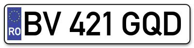 Placuta inmatriculare numar auto  BV-421-GQD, BV 421 GQD, BV421GQD