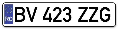 Placuta inmatriculare numar auto  BV-423-ZZG, BV 423 ZZG, BV423ZZG