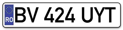 Placuta inmatriculare numar auto  BV-424-UYT, BV 424 UYT, BV424UYT