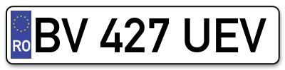 Placuta inmatriculare numar auto  BV-427-UEV, BV 427 UEV, BV427UEV
