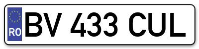 Placuta inmatriculare numar auto  BV-433-CUL, BV 433 CUL, BV433CUL