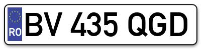 Placuta inmatriculare numar auto  BV-435-QGD, BV 435 QGD, BV435QGD