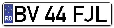 Placuta inmatriculare numar auto  BV-44-FJL, BV 44 FJL, BV44FJL