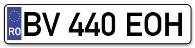 Placuta inmatriculare numar auto  BV-440-EOH, BV 440 EOH, BV440EOH