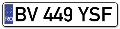 Placuta inmatriculare numar auto  BV-449-YSF, BV 449 YSF, BV449YSF
