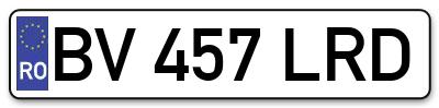 Placuta inmatriculare numar auto  BV-457-LRD, BV 457 LRD, BV457LRD